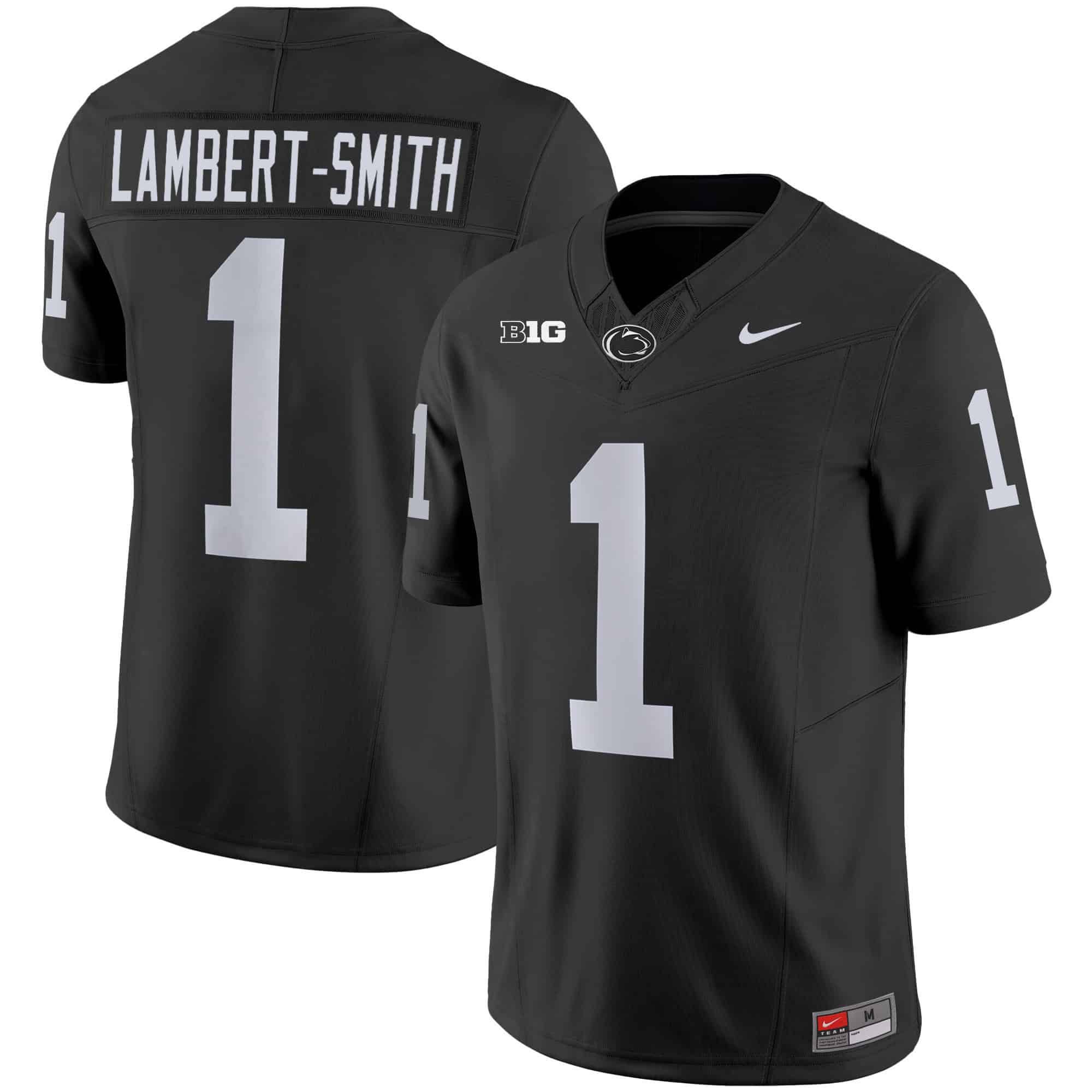 Men Penn State Nittany Lions #1 Lambert-Smith Black 2024 Nike Vapor Limited NCAA Jersey style 1